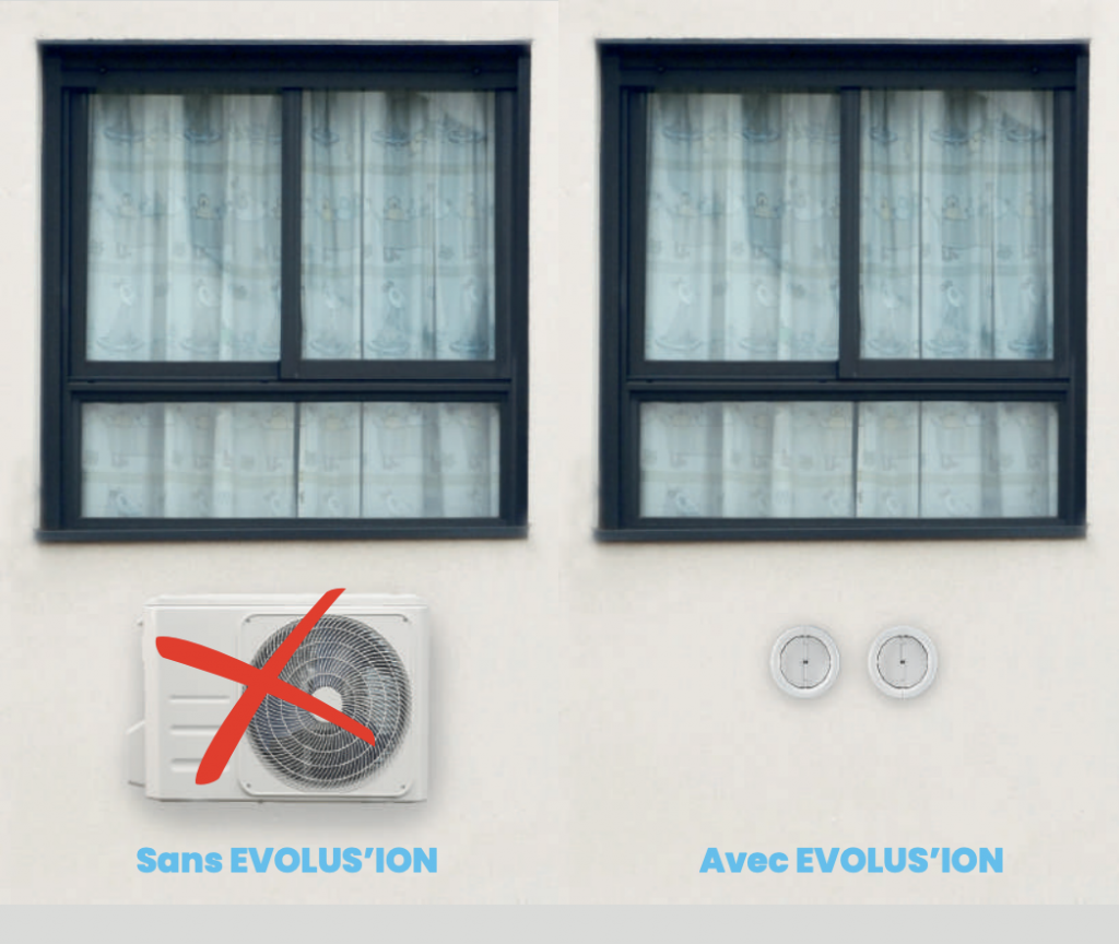 Photo de la climatisation monobloc réversible sans unité extérieure sur Rocbaron dans le Var